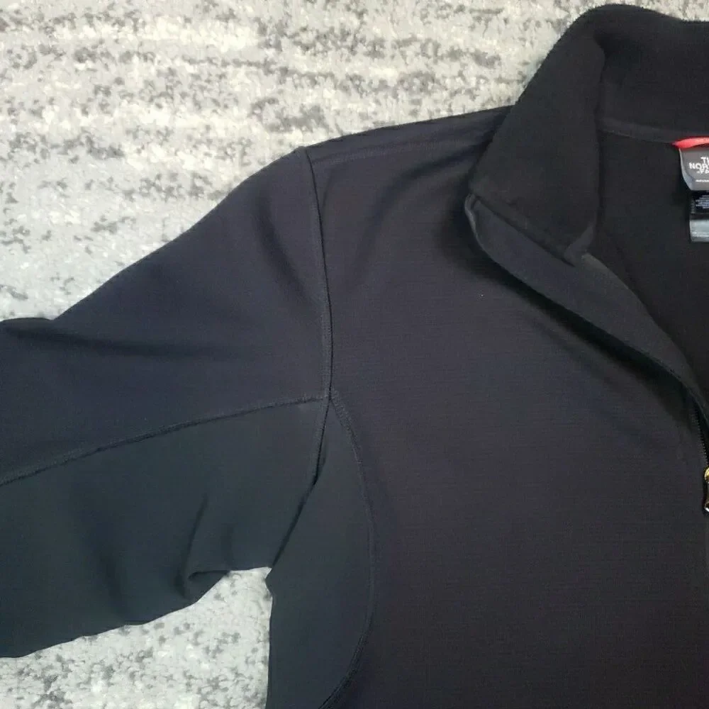 North Face Full Zip Jacket Coat Never Stop Exploring Black Pockets Mens Medium